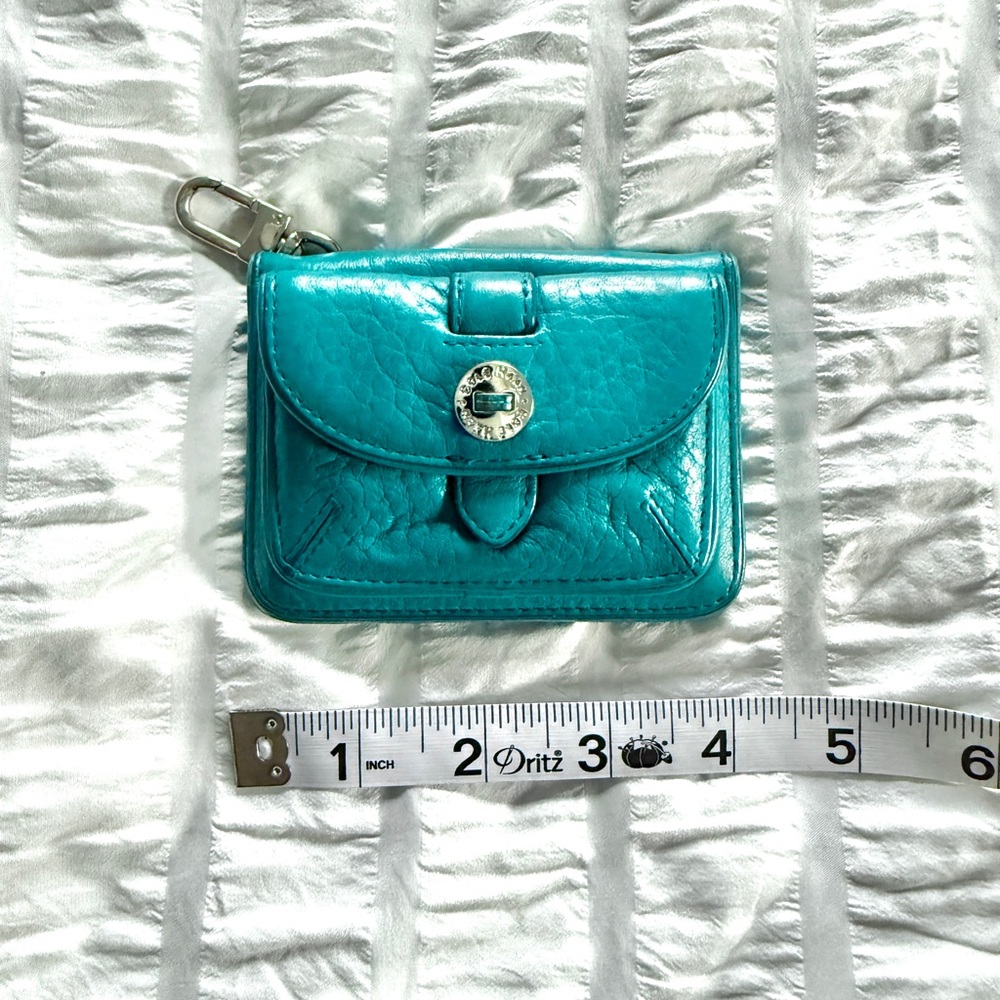 Cole Haan Teal Leather Keychain Wallet